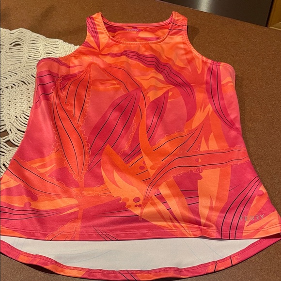 Vibrant Pink and Orange Terry Women's cycling Tank Top - Picture 1 of 3